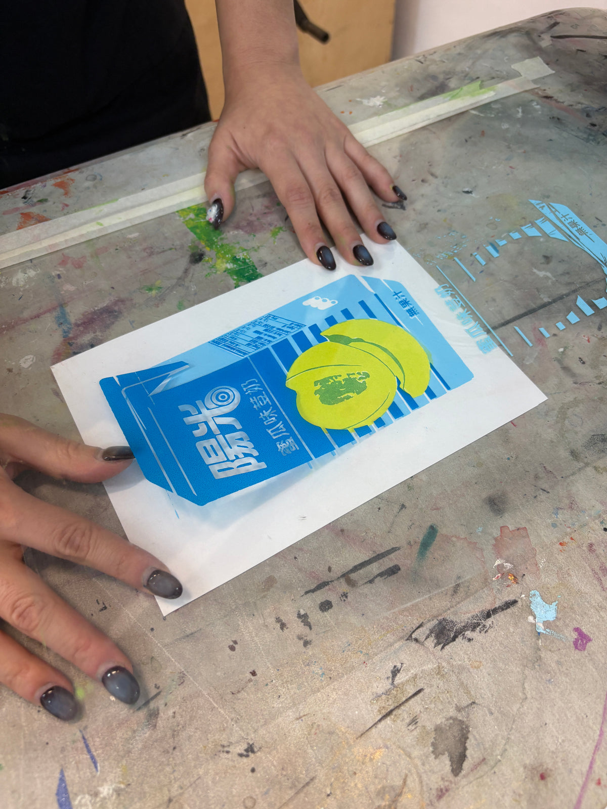 Hong Kong Snack Screenprint 4 layers Workshop
