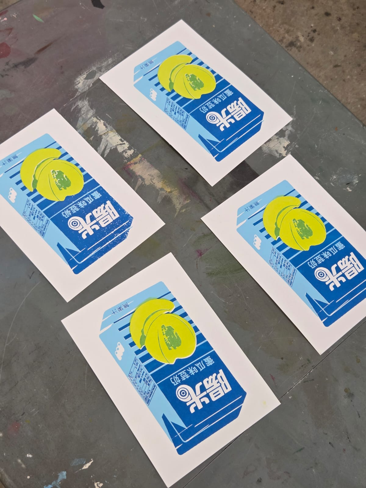Hong Kong Snack Screenprint 4 layers Workshop