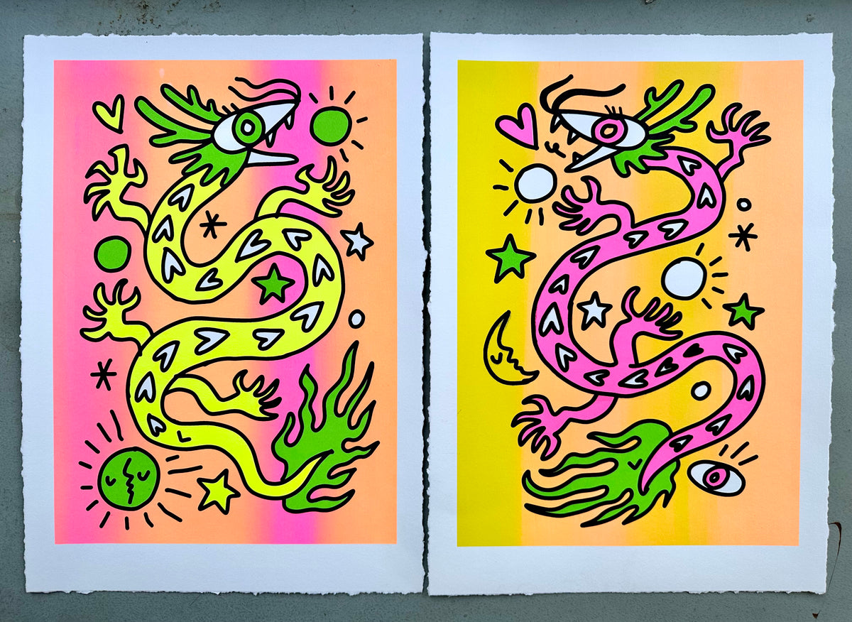 Double Blessings (Year of the Dragon) / 雙龍出海 (龍年年畫)
