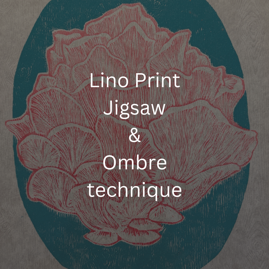 Lino Block Printmaking Workshop: Jigsaw + Ombre (4 Hours)