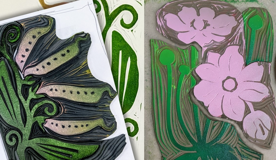 Lino Block Printmaking Workshop: Jigsaw + Ombre (4 Hours)