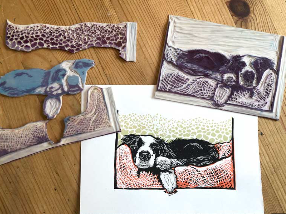 Lino Block Printmaking Workshop: Jigsaw + Ombre (4 Hours)