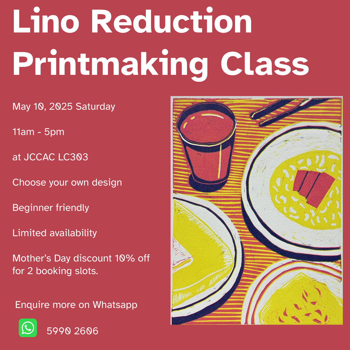 Lino Reduction Printmaking class