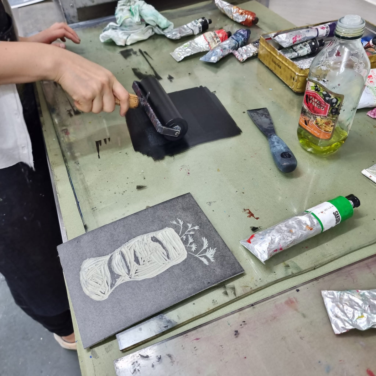 Beginners Reduction Linocut Taught by Lucy Parris